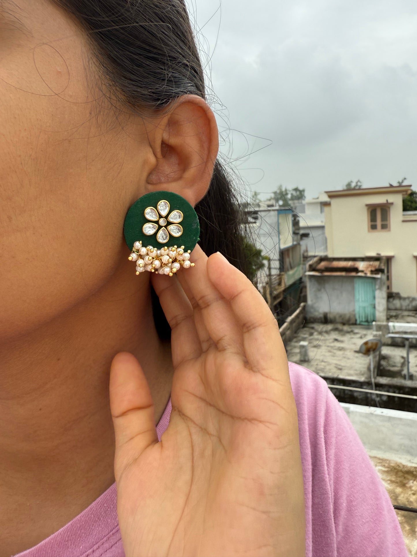 Fabric jumkhi Earring by Elegant style