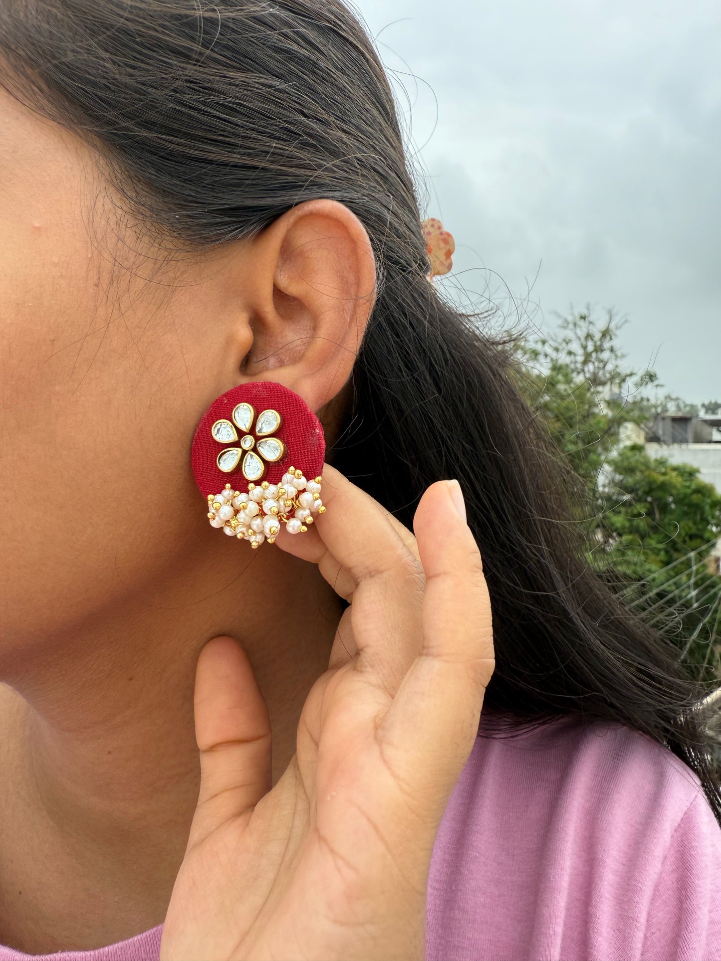 Fabric jumkhi Earring by Elegant style