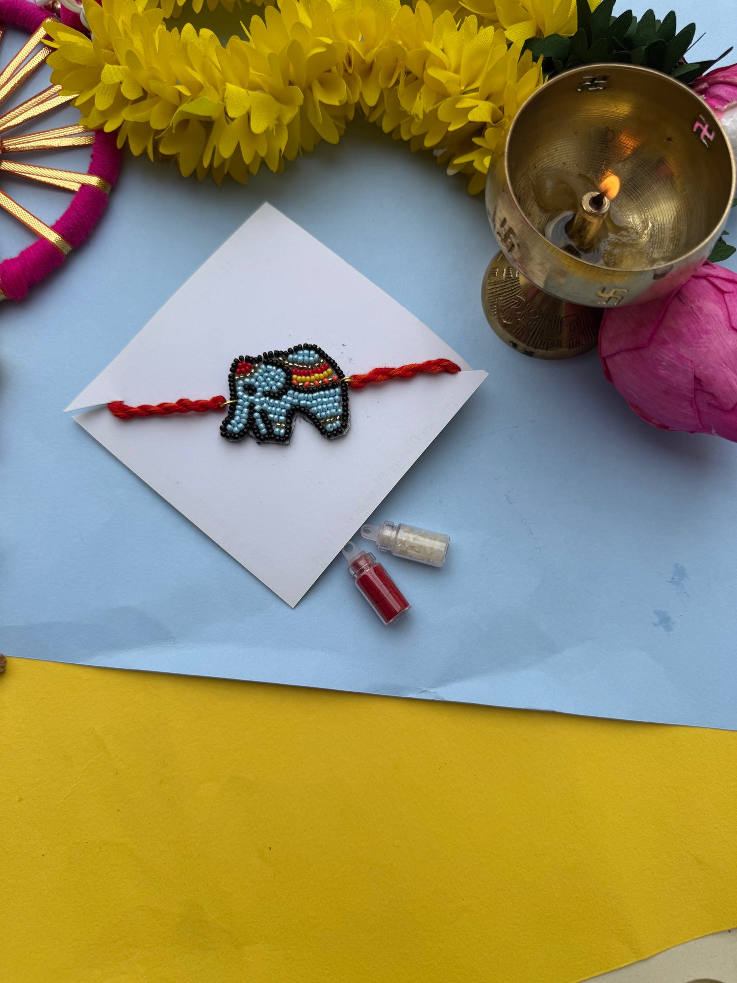 Elephant beads Rakhi by elegant style