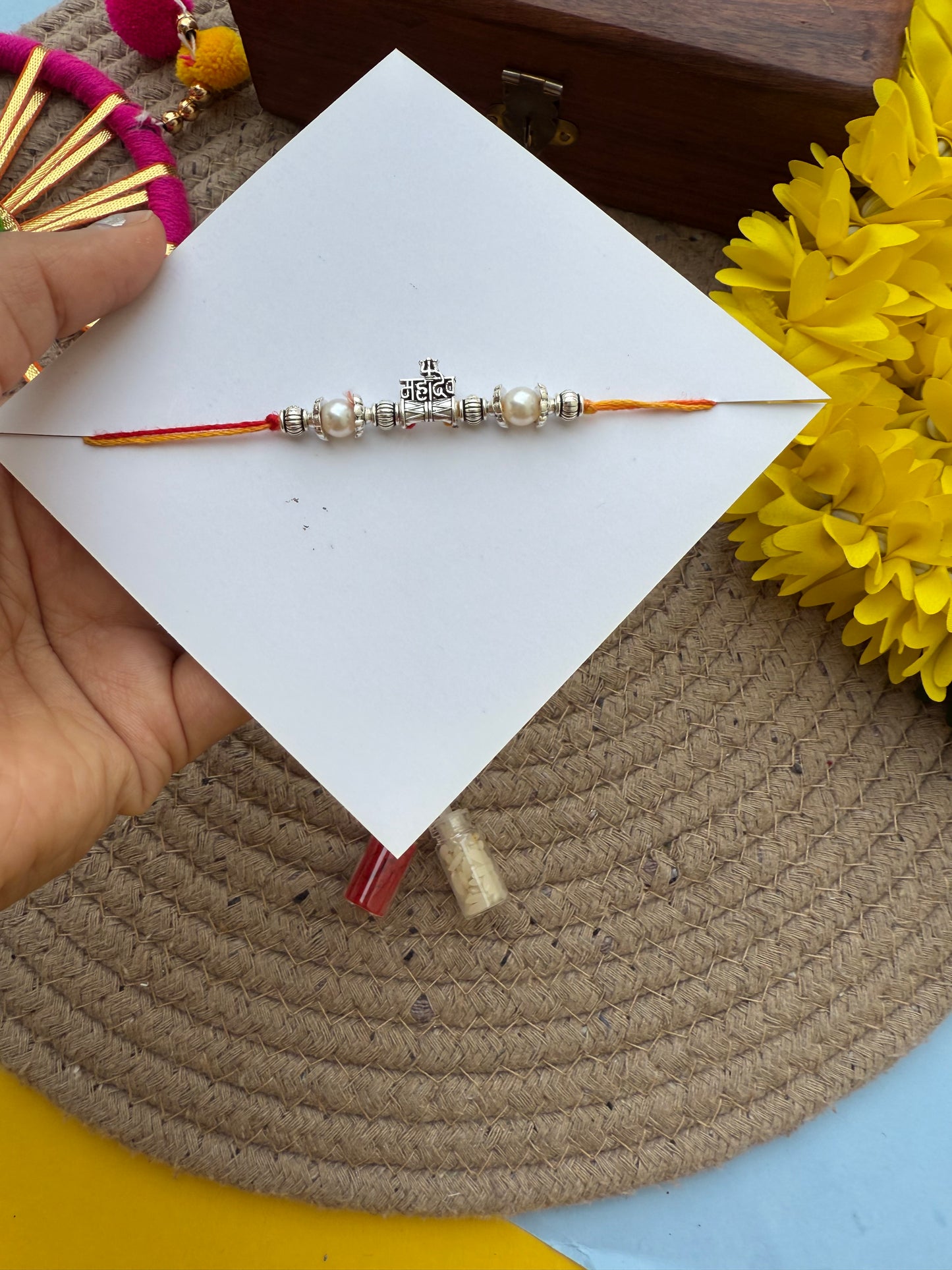 Silver mahadev Rakhi by elegantstyle.in