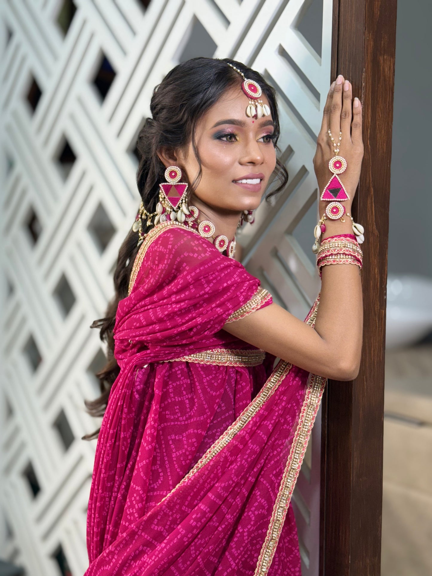 Pink cowrie shall Haldi-jewellery by elegantstyle
