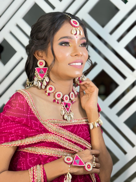 Pink cowrie shall Haldi-jewellery by elegantstyle