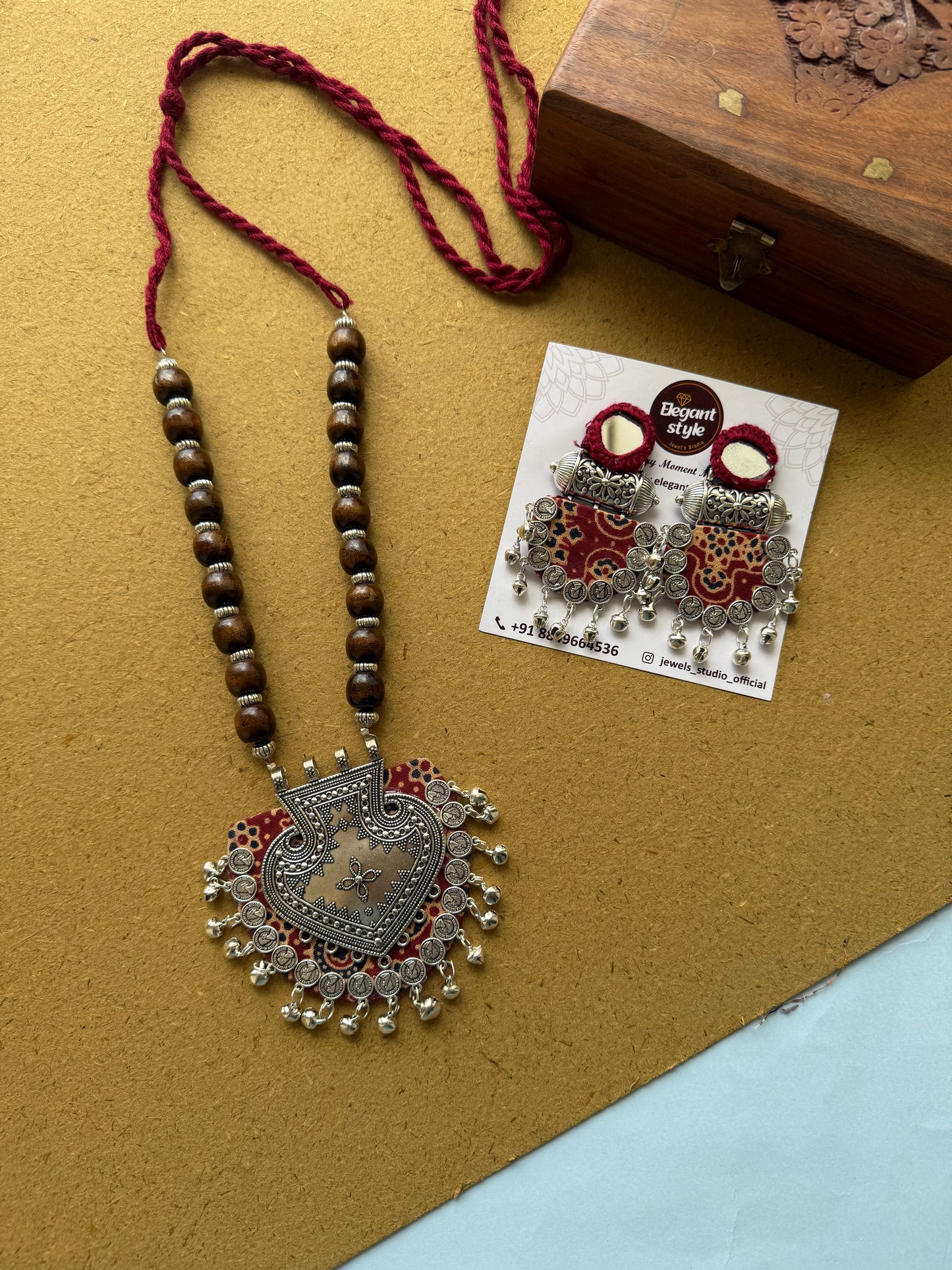 Ajarak long necklace with earring by Elegantstyle