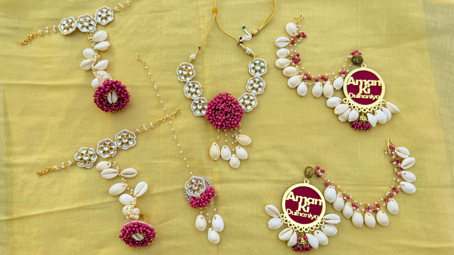 Haldi bride jewellery