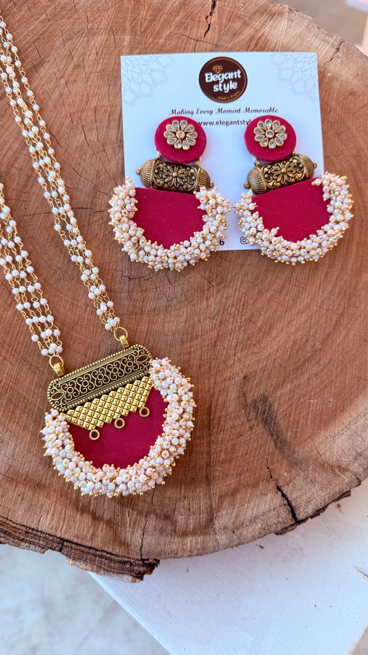 Lali fabric long necklace set by Elegantstyle