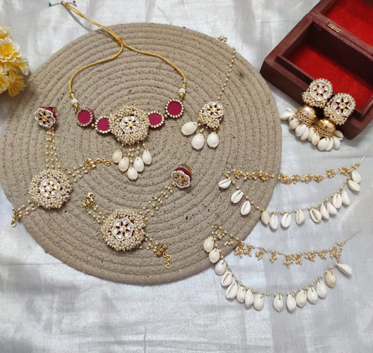 Haldi jewellery- pinkgol set